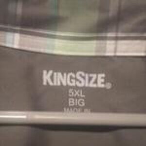 KingSize Men's White and Green Shirt